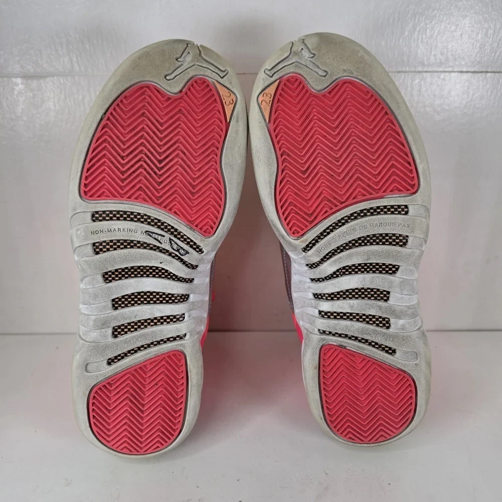 Jordan 12 Retro GS Sunrise Hot Punch Pink Orange‎ 510815-601 Size 6Y Women 7.5